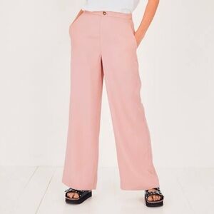 🎁 NWT 🎁 hush miku Wide-Leg Slacks in soft pink Sz 4 US / Sz 8 UK